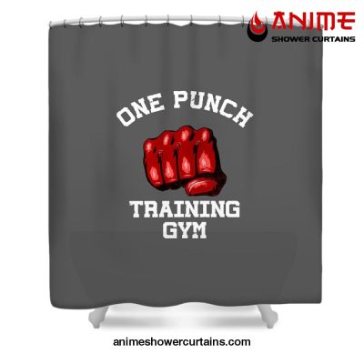 One Punch Man Gym Shower Curtain W59 X H71 / Gray