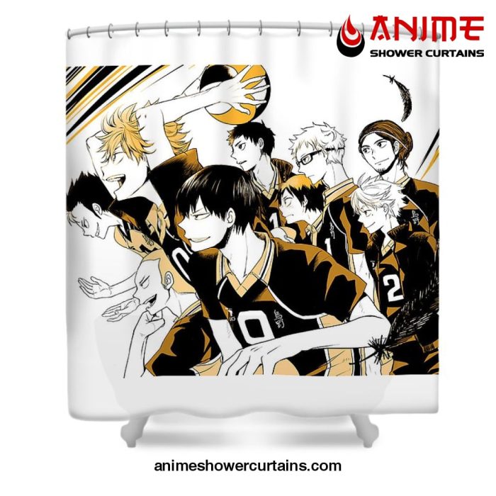 Orange Karasuno Shower Curtain W59 X H71 / White