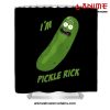 Pickle Rick Shower Curtain W59 X H71 / Black