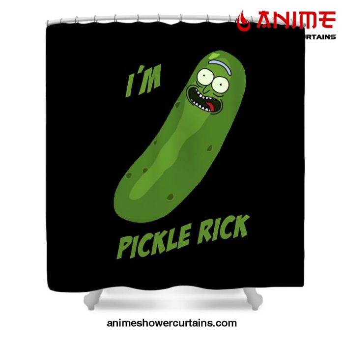 Pickle Rick Shower Curtain W59 X H71 / Black