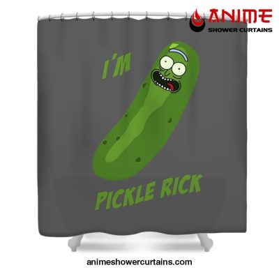 Pickle Rick Shower Curtain W59 X H71 / Gray