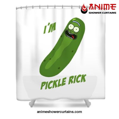 Pickle Rick Shower Curtain W59 X H71 / White