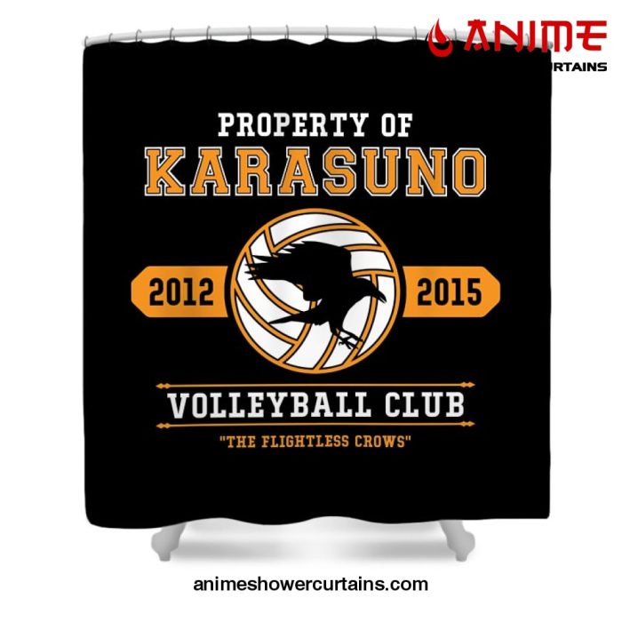 Property Of Karasuno Volleyball Club Shower Curtain W59 X H71 / Black