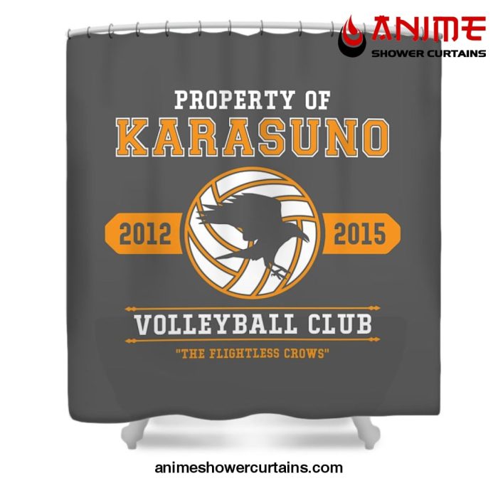 Property Of Karasuno Volleyball Club Shower Curtain W59 X H71 / Gray