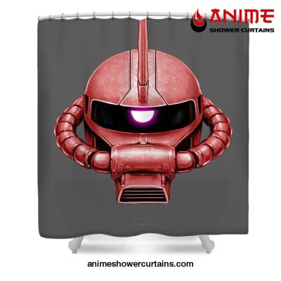 Red Zaku Head Shower Curtain