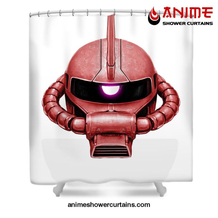 Red Zaku Head Shower Curtain