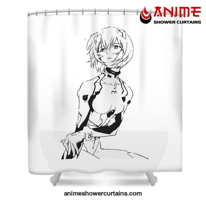 Rei Ayanami Eva Shower Curtain W59 X H71 / White