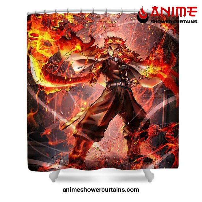 Rengoku Demon Slayer Kimetsu No Yaiba Shower Curtain