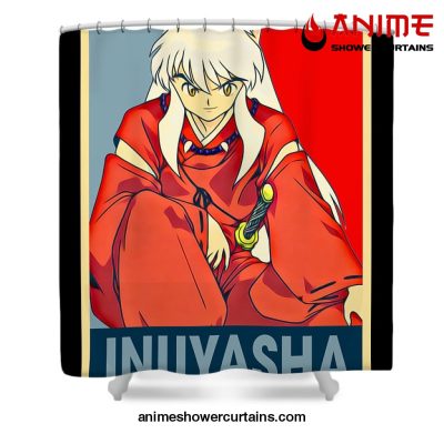 Retro Art Anime Inuyasha Shower Curtain W59 X H71 / Black