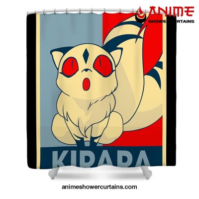 Retro Art Inuyasha Kirara Shower Curtain W59 X H71 / Black