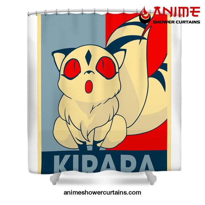 Retro Art Inuyasha Kirara Shower Curtain W59 X H71 / White