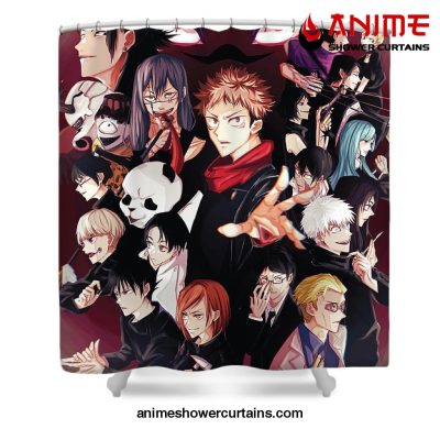 Retro Jujutsu Kaisen Characters Shower Curtain