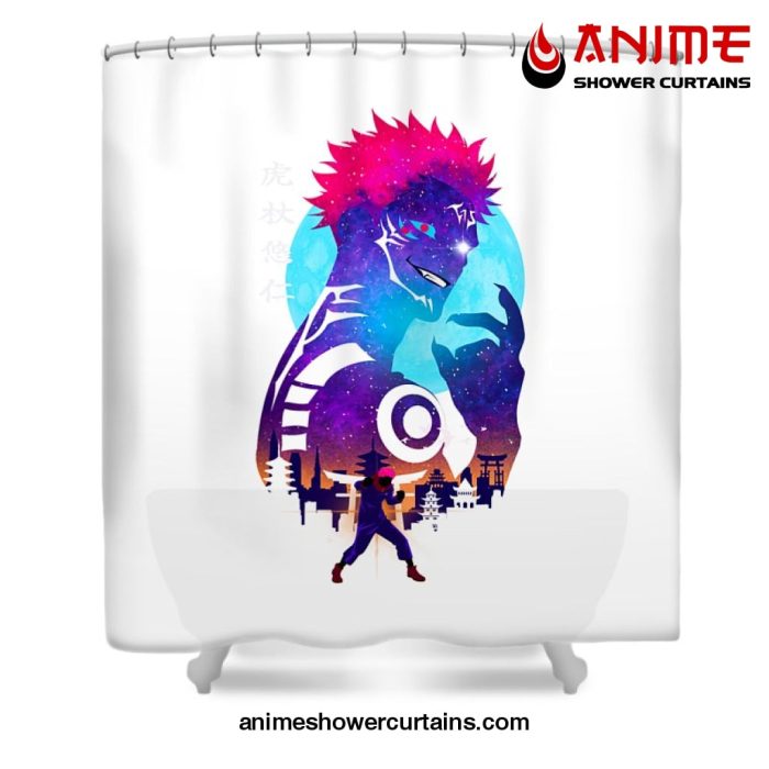 Retro Jujutsu Kaisen Sukuna Shower Curtain W59 X H71 / White