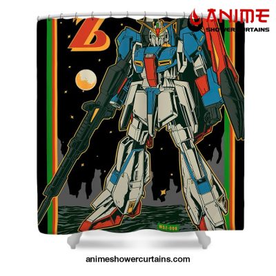 Retro Zeta Gundam Shower Curtain W59 X H71 / Black