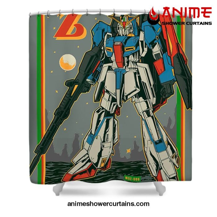 Retro Zeta Gundam Shower Curtain W59 X H71 / Gray