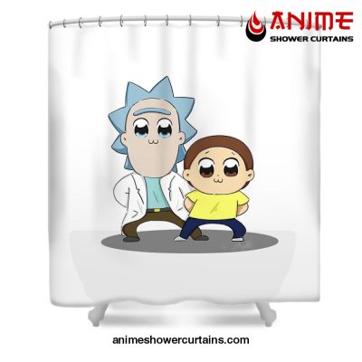 Rick And Morty Chibi Shower Curtain W59 X H71 / White