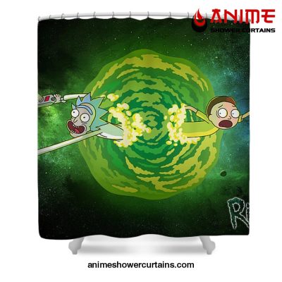 Rick And Morty Green Space Shower Curtain