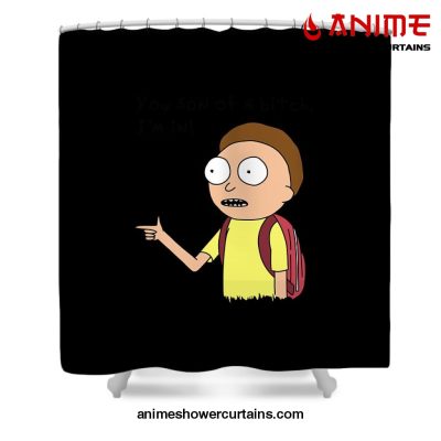 Rick And Morty Smith Quote Shower Curtain W59 X H71 / Black