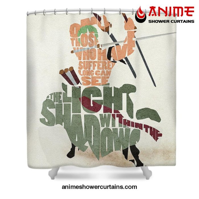 Roronoa Zoro Typography Art Shower Curtain