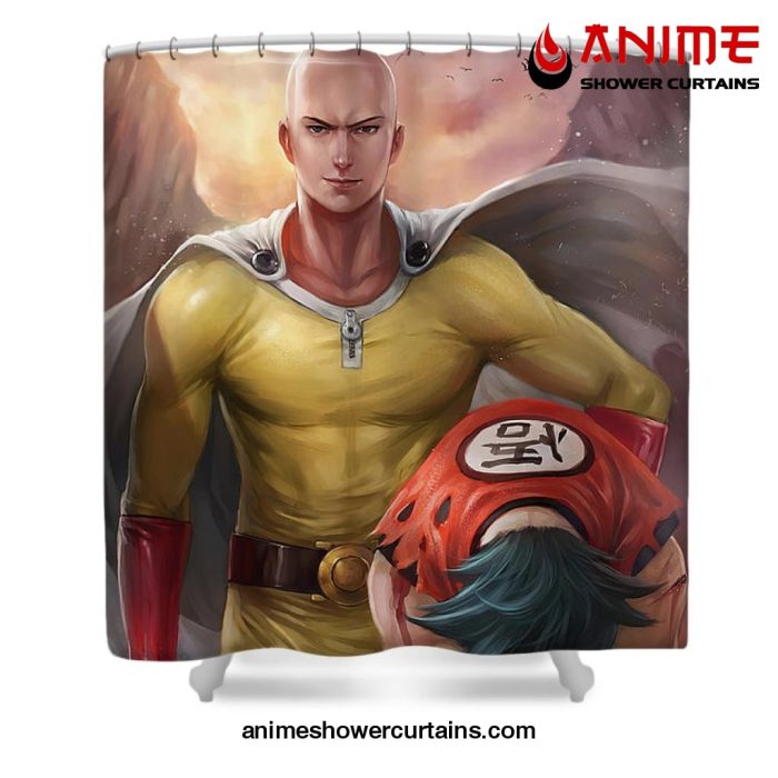 Saitama Beat Goku Shower Curtain