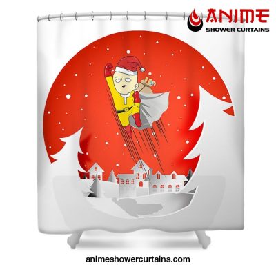 Saitama Get Christmas Shower Curtain