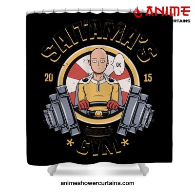 Saitama Gym Shower Curtain W59 X H71 / Black