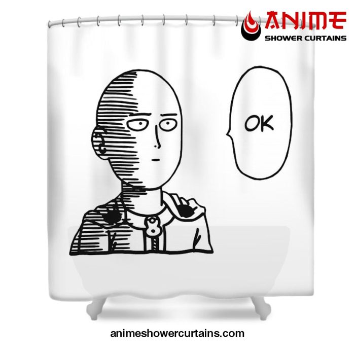 Saitama Okay Shower Curtain W59 X H71 / White