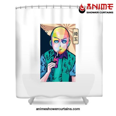 Saitama One Punch Man Shower Curtain W59 X H71 / White