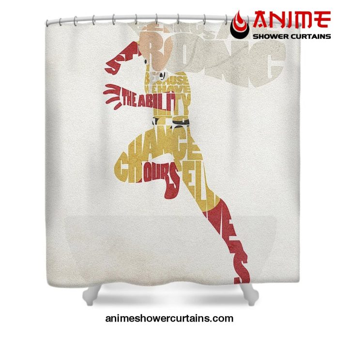 Saitama Typography Art Shower Curtain