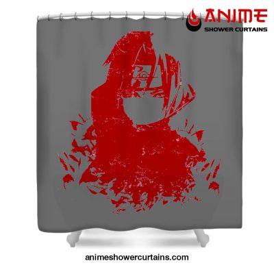 Sasuke Red Print Shower Curtain W59 X H71 / Gray