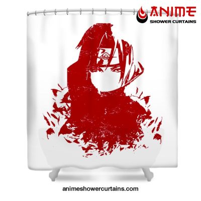 Sasuke Red Print Shower Curtain W59 X H71 / White