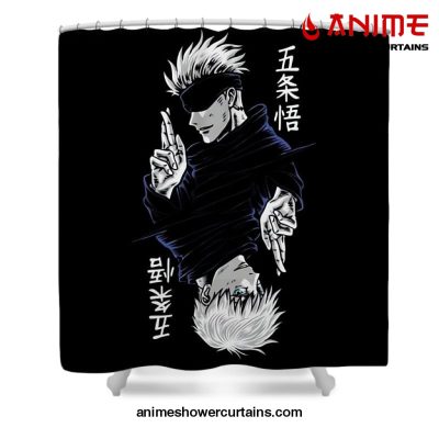 Satoru Anime Manga Shower Curtain W59 X H71 / Black