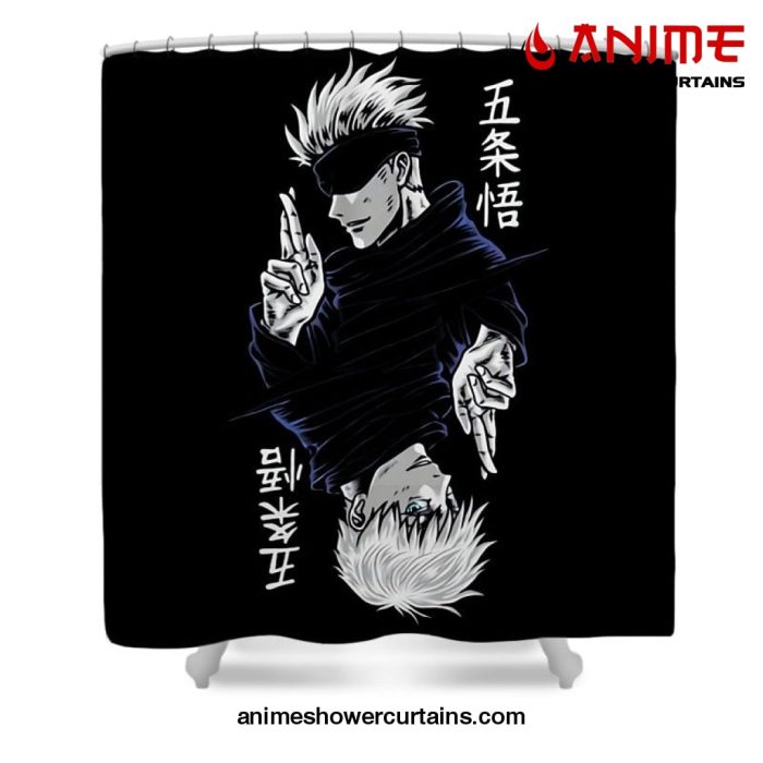 Satoru Anime Manga Shower Curtain W59 X H71 / Black