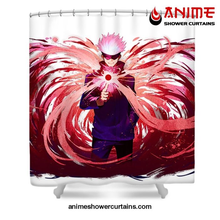 Satoru Gojo Jujutsu High Shower Curtain W59 X H71 / White