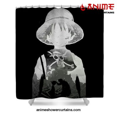 Shanks X Monkey D. Luffy Shower Curtain W59 H71 / Black