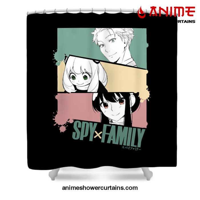 Spy X Family Main Characters Shower Curtain W59 H71 / Black