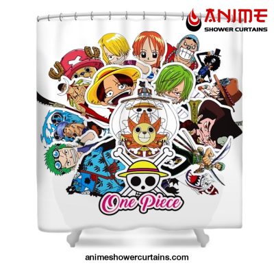 Strawhat Pirate One Piece Shower Curtain W59 X H71 / White