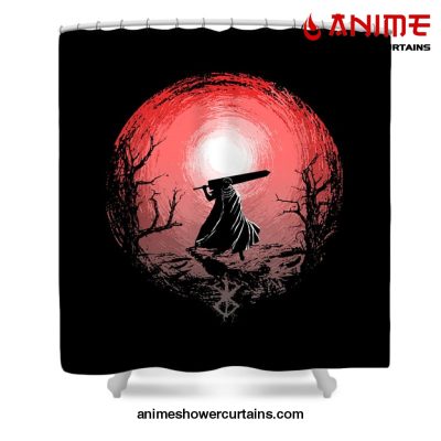 Sunset Glow Berserk Shower Curtain W59 X H71 / Black