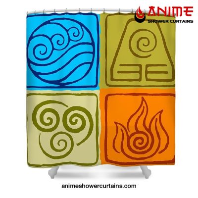 The Four Elements Avatar Last Airbender Vintage Shower Curtain