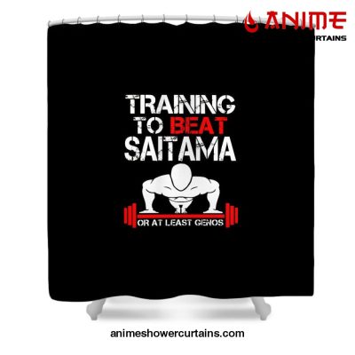 Training To Beat Saitama Shower Curtain W59 X H71 / Black