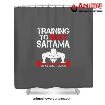 Training To Beat Saitama Shower Curtain W59 X H71 / Gray