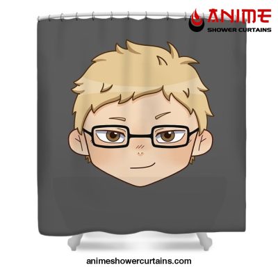 Tsukishima Kei Chibi Shower Curtain W59 X H71 / Gray