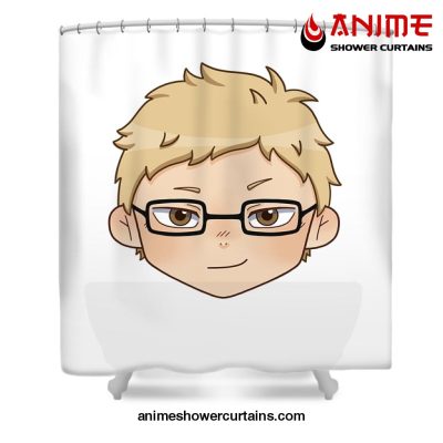 Tsukishima Kei Chibi Shower Curtain W59 X H71 / White