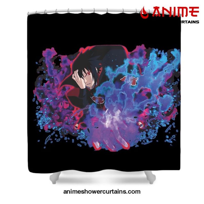 Uchiha Sasuke 3D Anime Shower Curtain W59 X H71 / Black