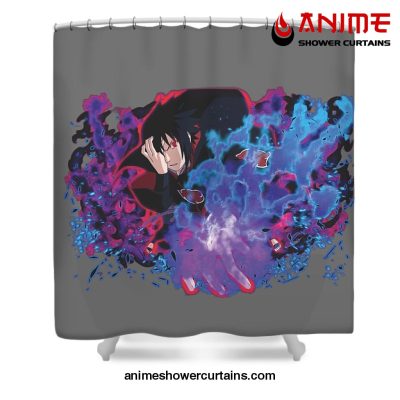 Uchiha Sasuke 3D Anime Shower Curtain W59 X H71 / Gray
