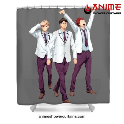 Ushijima And Team Shower Curtain W59 X H71 / Gray