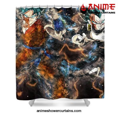 Vegeta Goku Galaxy Shower Curtain