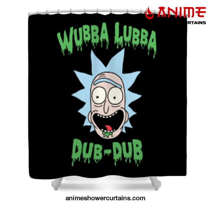 Wubba Lubba Dub-Dub Rm Shower Curtain W59 X H71 / Black