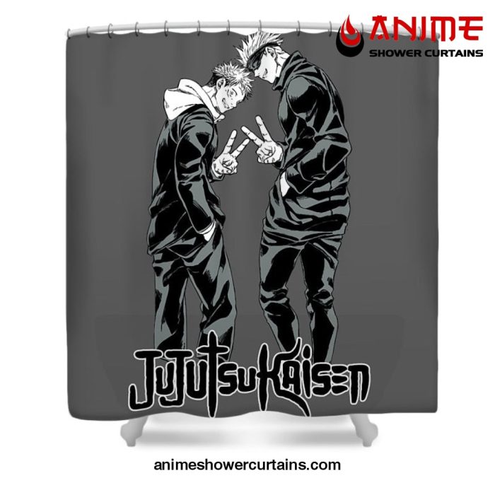 Yuji Itadori And Satoru Gojo Hi Shower Curtain W59 X H71 / Gray