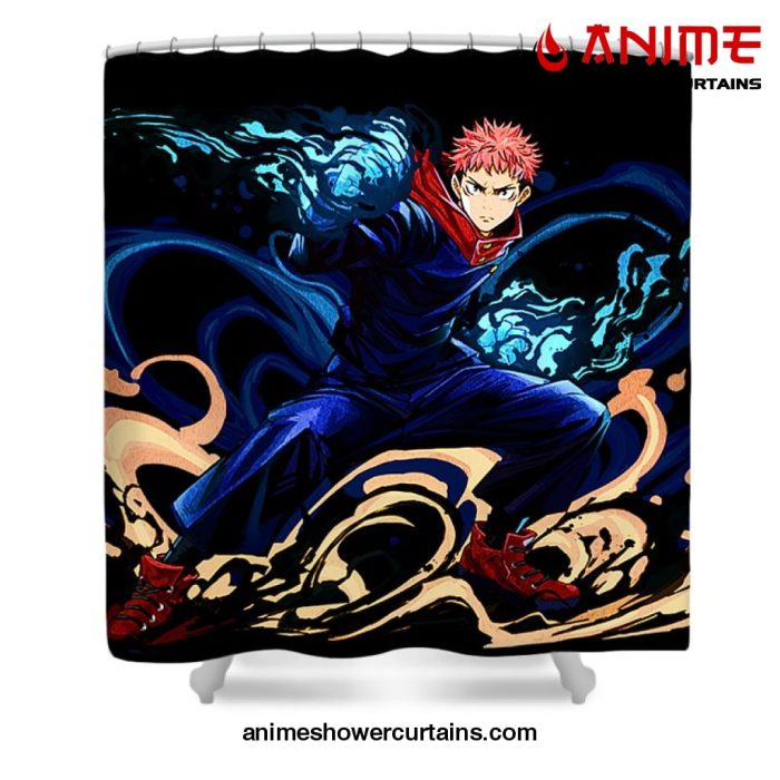 Yuji Itadori - Jujutsu Kaisen Shower Curtain W59 X H71 / Black